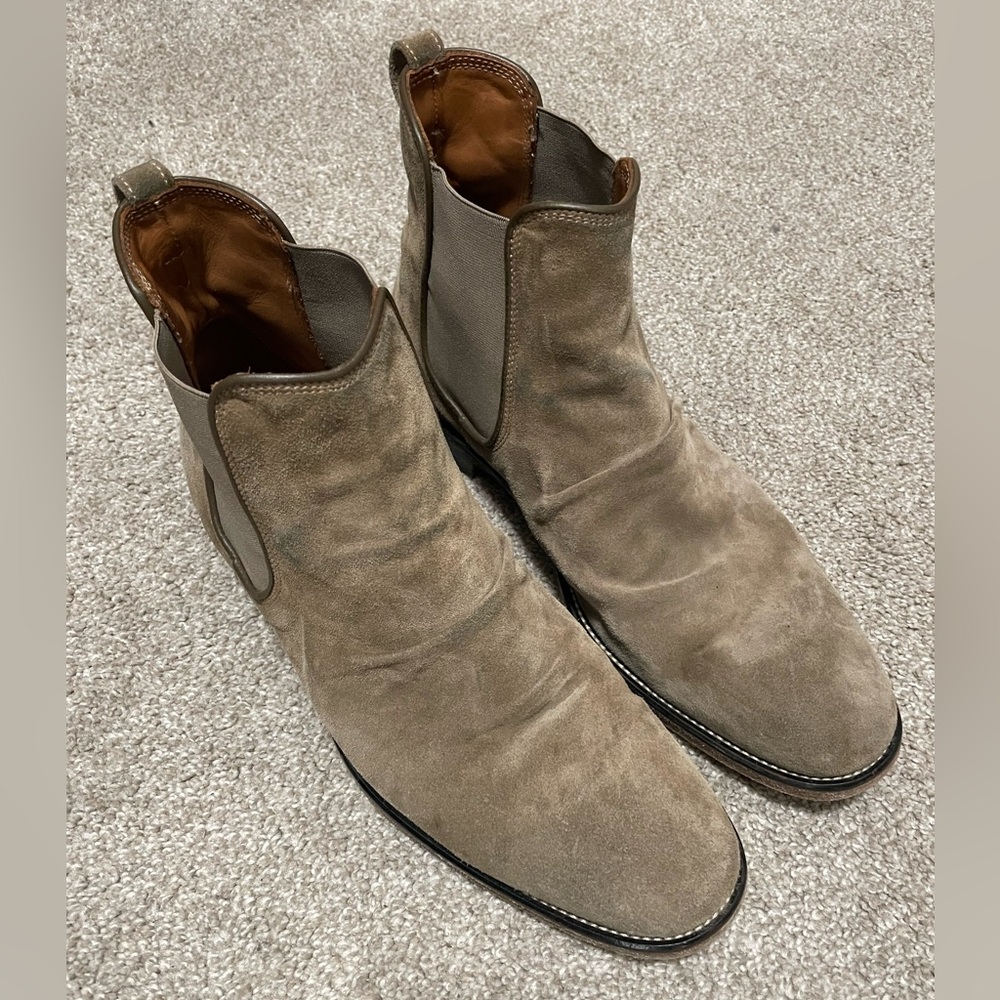 John Varvatos Men's Tan Suede Chelsea Boots